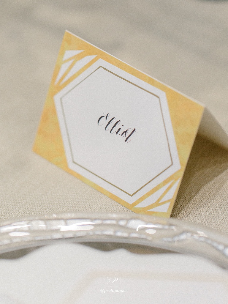Modern geometric wedding invitations
