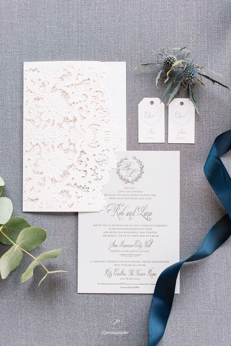 Accents of blue wedding