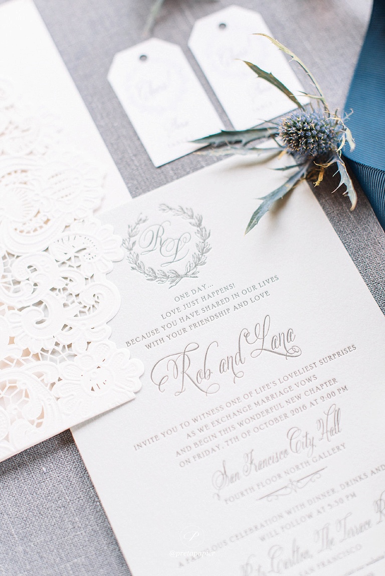 Accents of blue wedding