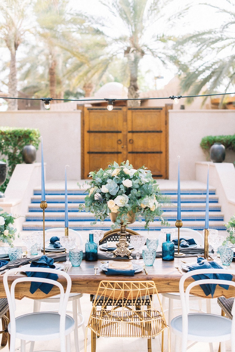 Accents of blue wedding