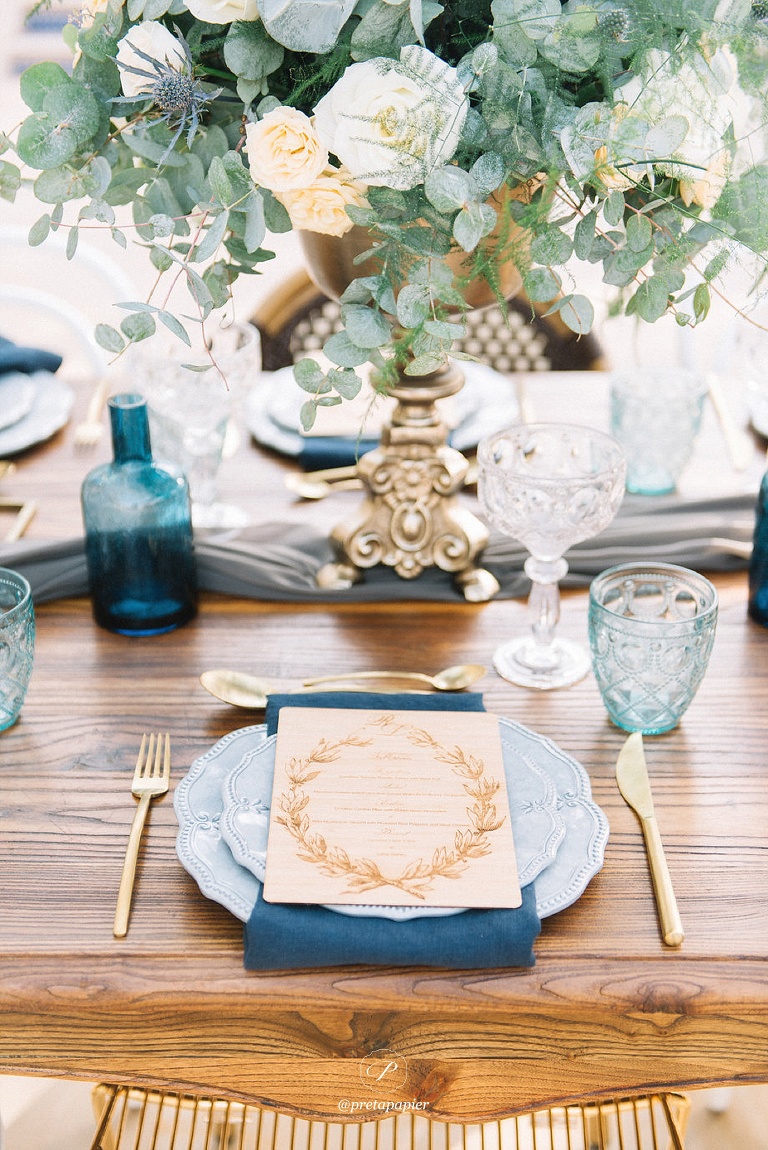 Accents of blue wedding