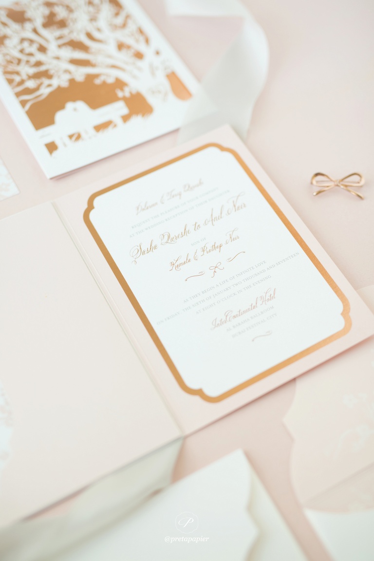 Blush and rose gold Cherry blossom wedding