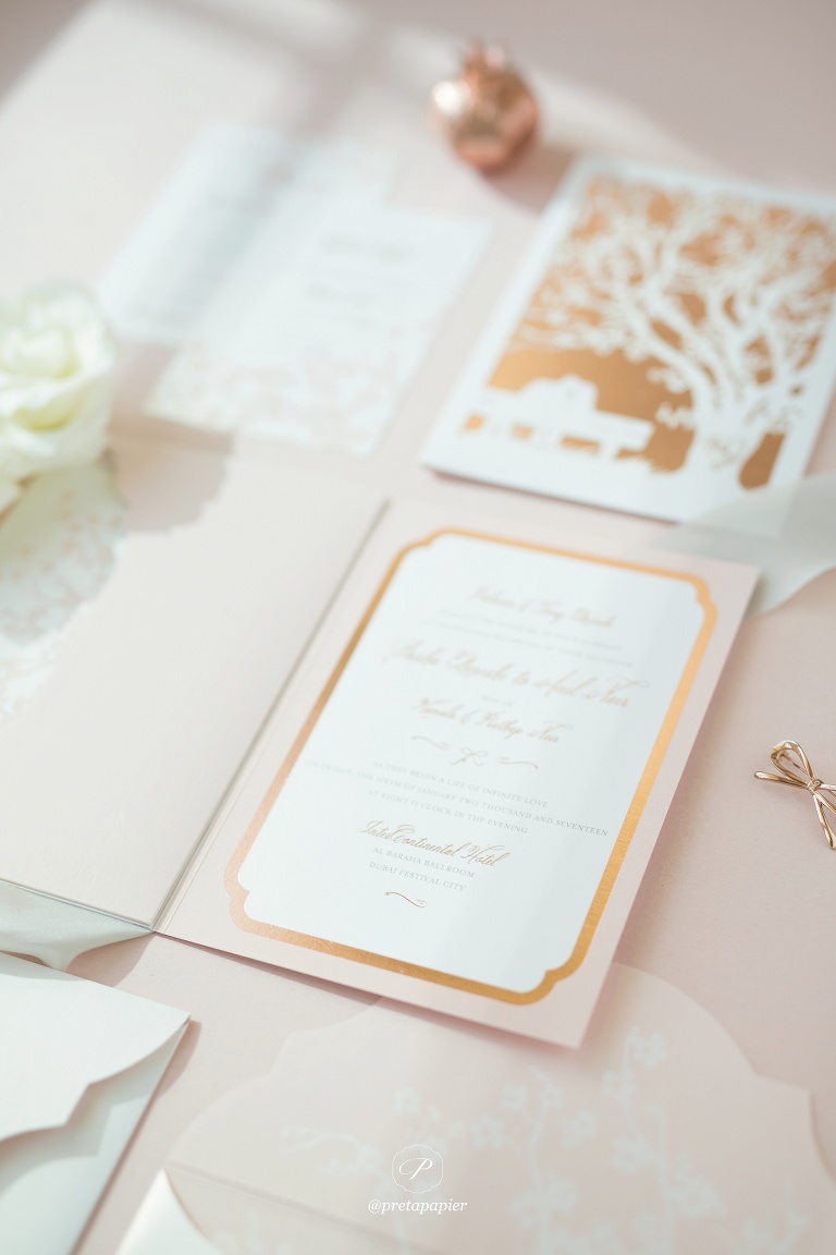 Blush and rose gold Cherry blossom wedding