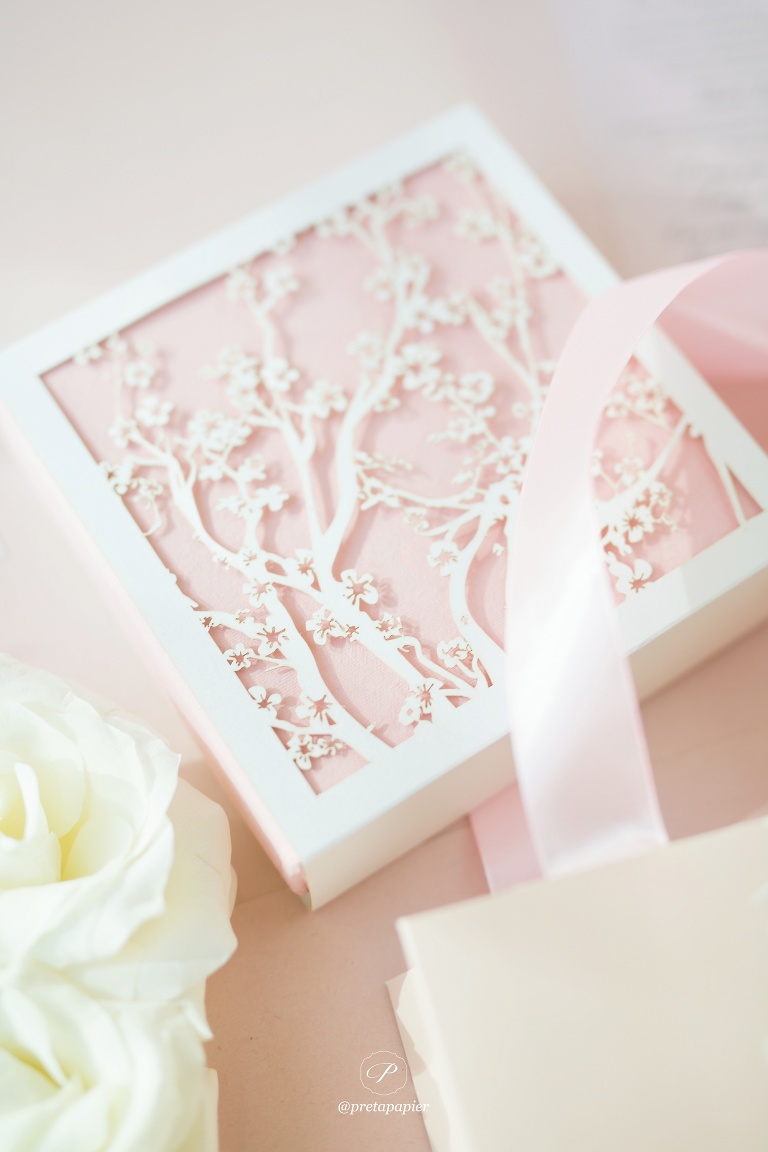 Blush and rose gold Cherry blossom wedding