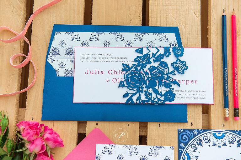 blue and white china wedding