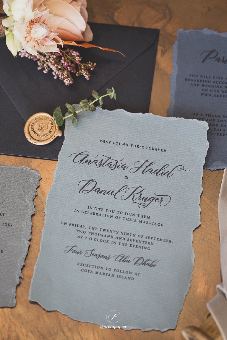 grey invitation jewel tones