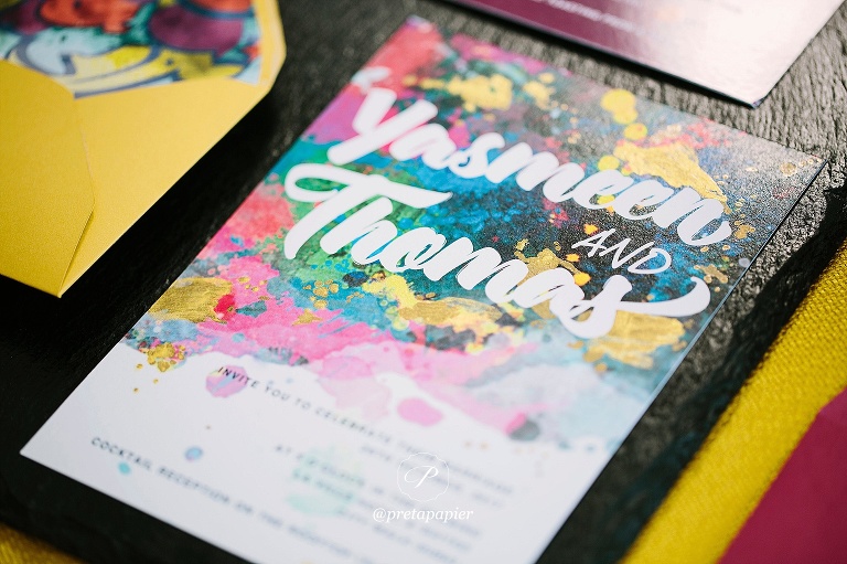 Urban Arabesque graffiti wedding invitation